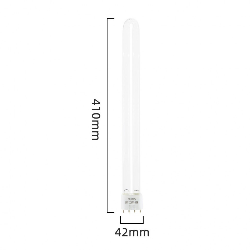 Кварцевая бактерицидная ультрафиолетовая лампа UVC 2G11 410мм 38W без озона - купить оптом и в розницу.